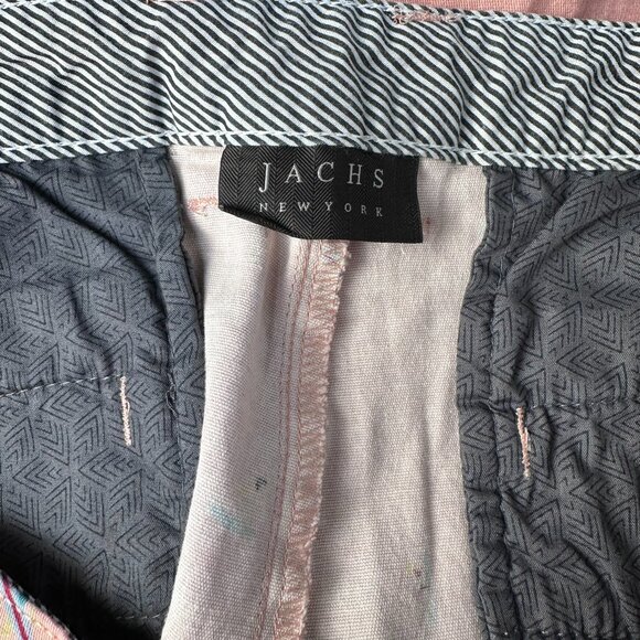 Jachs NY Bleeker Surfboard Surfer Print Stretch Chino Short, Size W33, Salmon - Picture 8 of 11